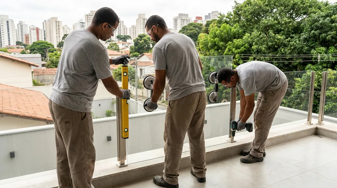 Guarda-Corpo de Vidro para Sacada em Salvador‑BA